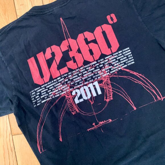 Y2K U2 360 Tour Concert Band Rock Tee Men's Medium Black Music T Shirt - Picture 5 of 7